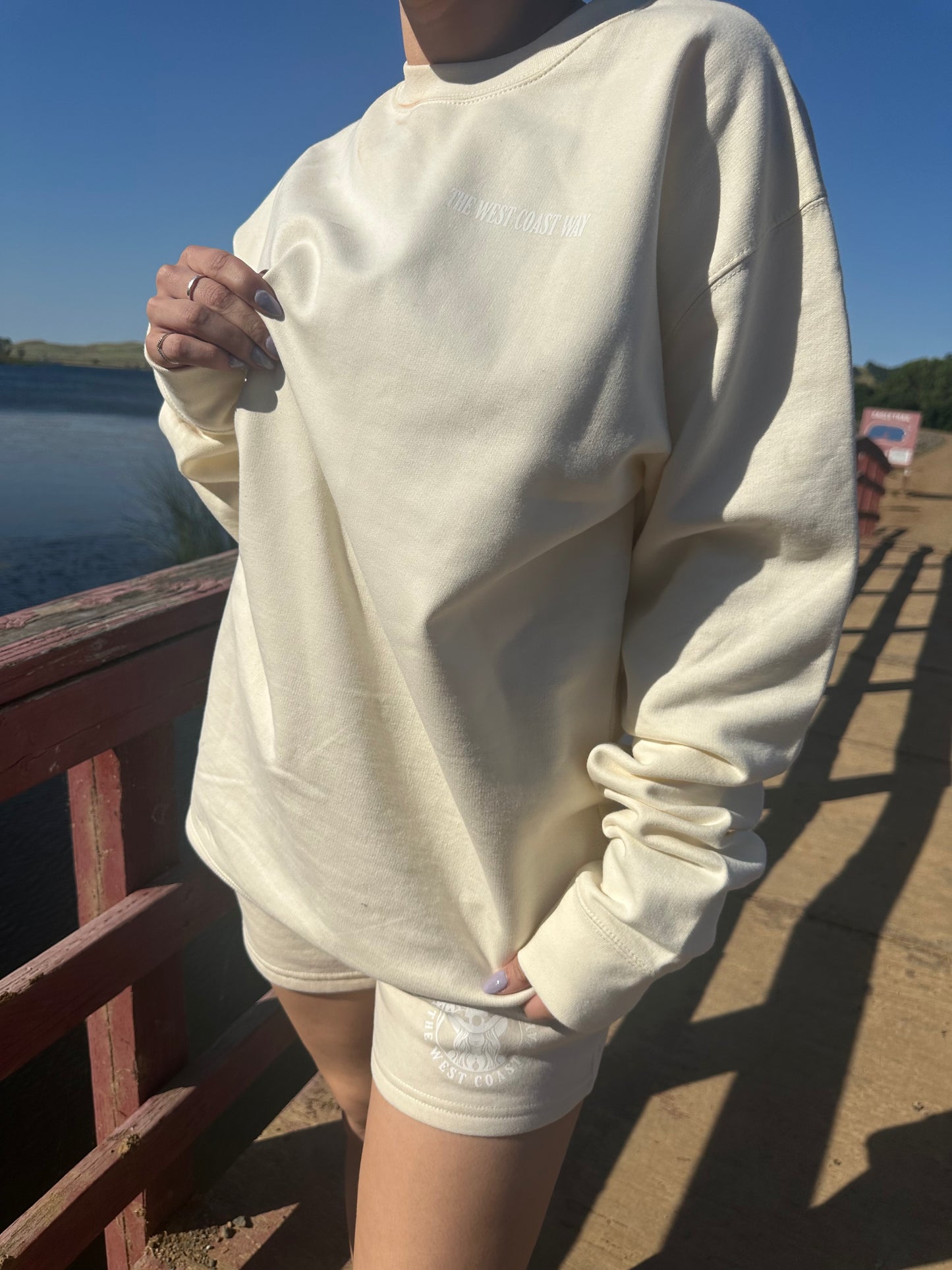 Sweat shorts- Cream